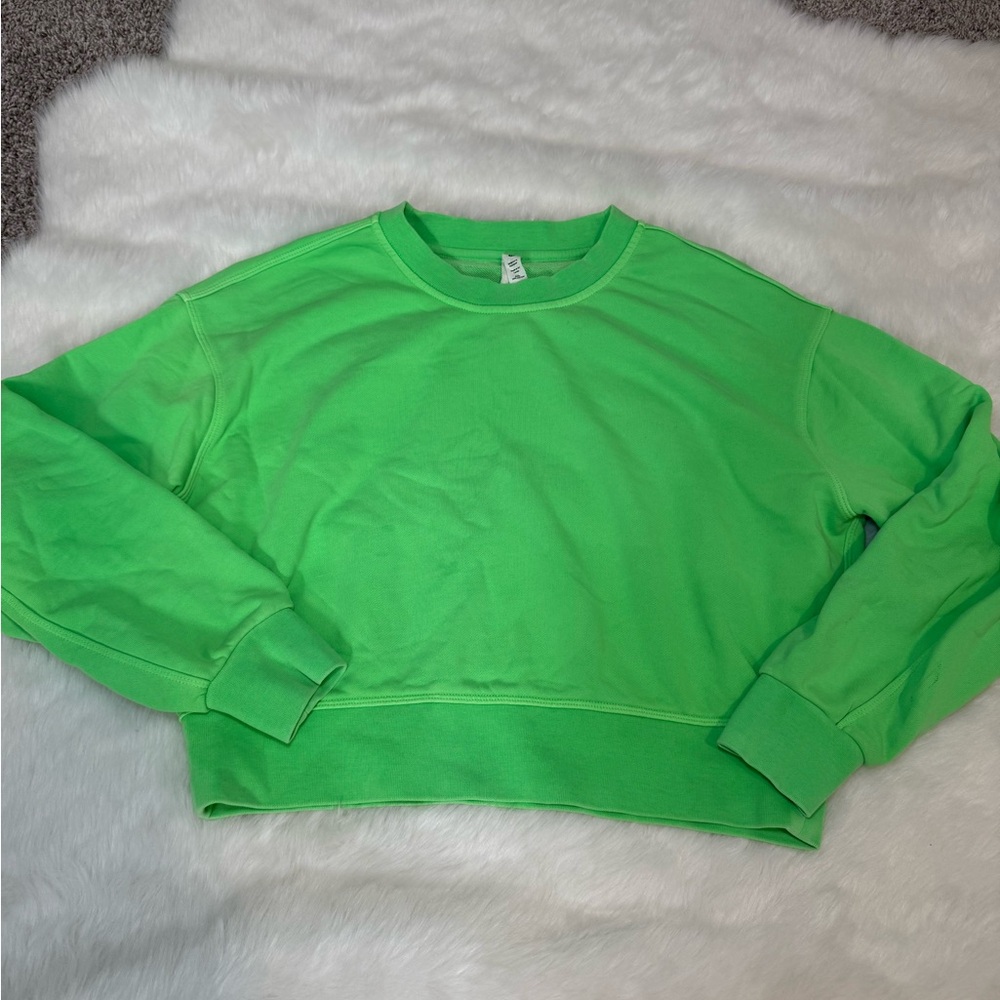 lululemon athletica Neon Green Crewneck Sweatshirt